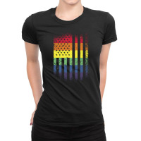 American Pride Flag Ladies Fitted T-shirt | Artistshot