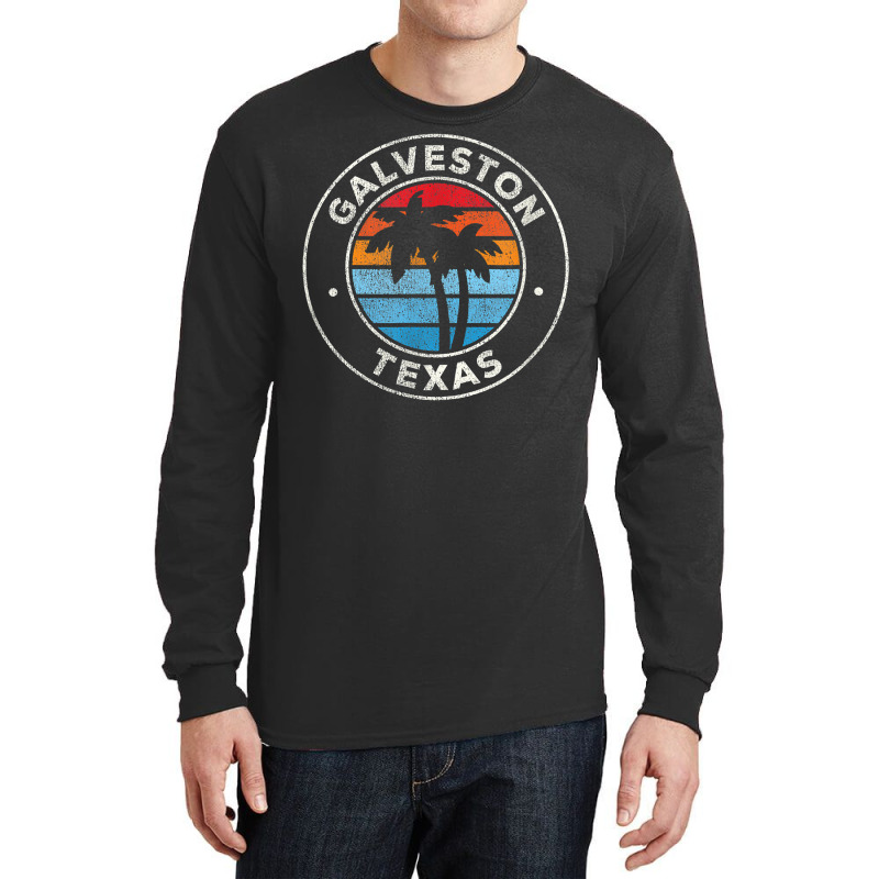 Galveston Texas Tx Vintage Graphic Retro 70s T Shirt Long Sleeve Shirts by tamkyfashions | Artistshot