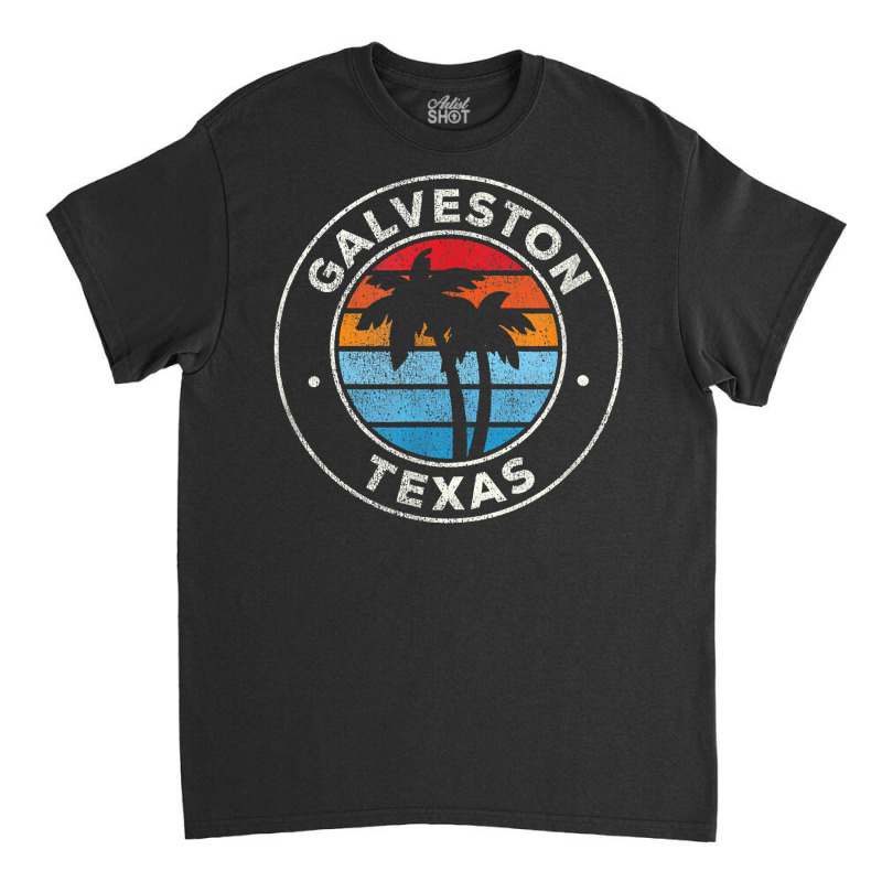 Galveston Texas Tx Vintage Graphic Retro 70s T Shirt Classic T-shirt by tamkyfashions | Artistshot