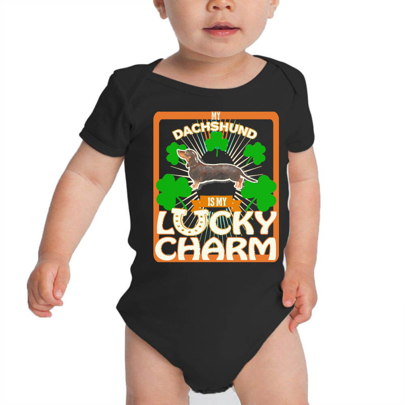 Dachshund T  Shirt My Black & Tan Dachshund Is My Lucky Charm   Gifts Baby Bodysuit by aboehm | Artistshot