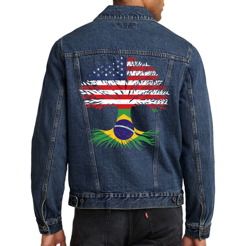 Grown Up American Brazilian Roots American Flag Brazil T Shirt Men Denim Jacket | Artistshot