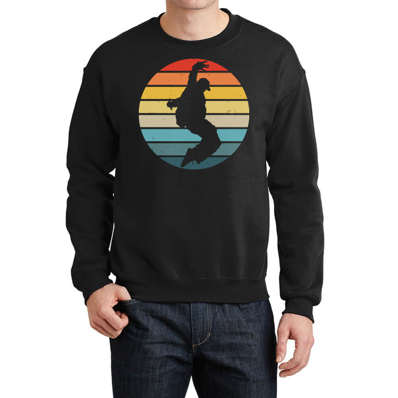 Hip Hop T  Shirt Break Dance Silhouette On A Distressed Retro Sunset D Crewneck Sweatshirt by remoteriver | Artistshot