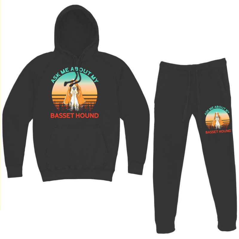 Basset Hound T  Shirt Ask Me About My Basset Hound T  Shirt Hoodie & Jogger Set | Artistshot