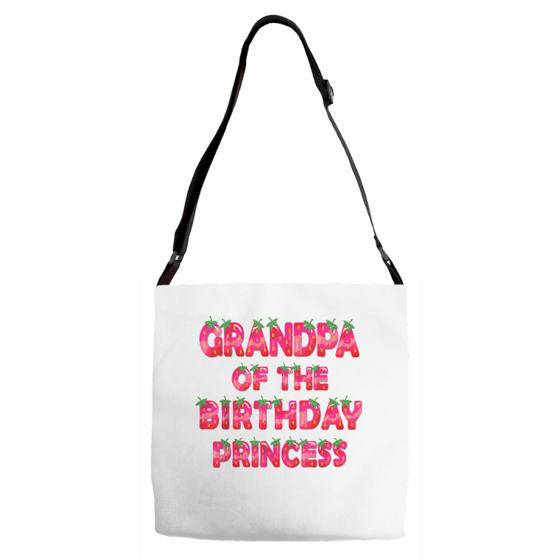 Grandpa Of The Birthday Princess Girl Strawberry Party T Shirt Adjustable Strap Totes | Artistshot