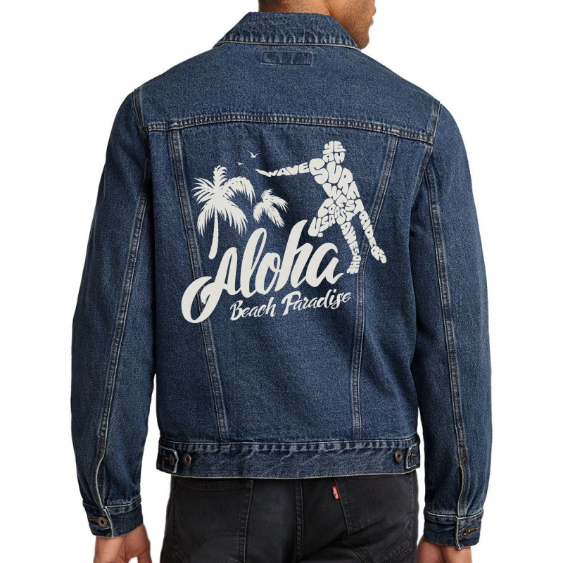 Aloha Beach Paradise Men Denim Jacket by Chiks | Artistshot