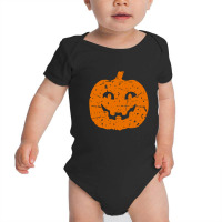 Pumpkin Vintage Smile Baby Bodysuit | Artistshot