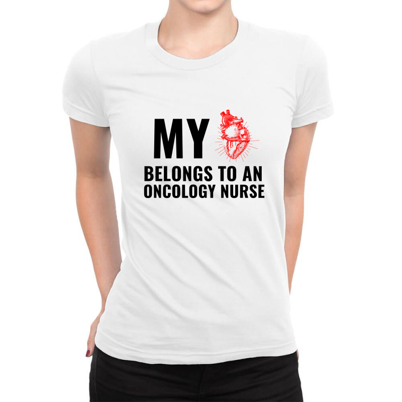 Oncology Nurse Funny Heart Ladies Fitted T-shirt | Artistshot