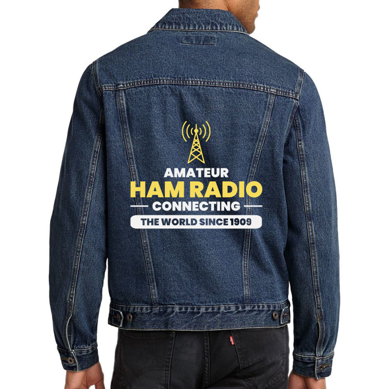 Amateur Ham Radio Operator Dad Grandpa Funny Gift Men Denim Jacket by Tasteful Tees | Artistshot