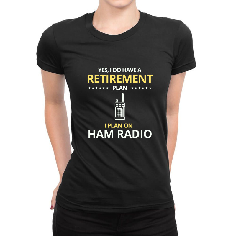 Amateur Ham Radio Operator Dad Grandpa Funny Gift Ladies Fitted T-Shirt by Tasteful Tees | Artistshot