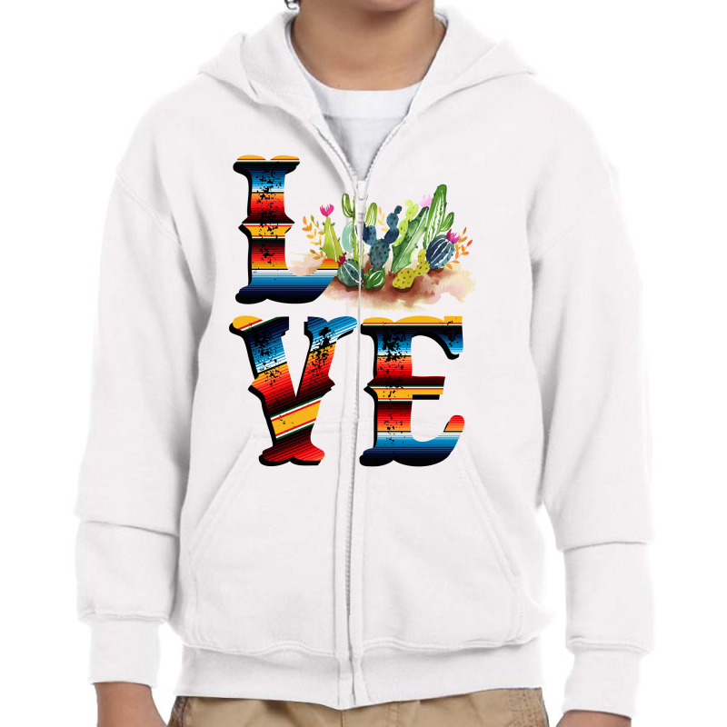 Cactus Love Youth Zipper Hoodie by autlu2024 | Artistshot