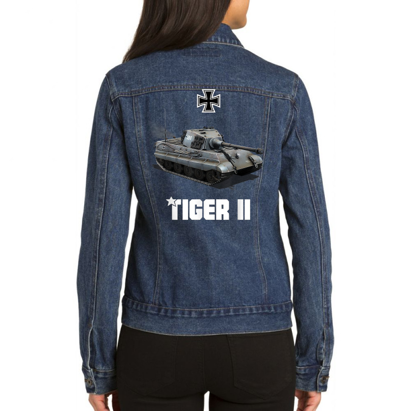 Tiger Ii Panzer Vi German Heavy Tank Ww2 King Tiger Military T Shirt Ladies Denim Jacket by emaliekrein | Artistshot