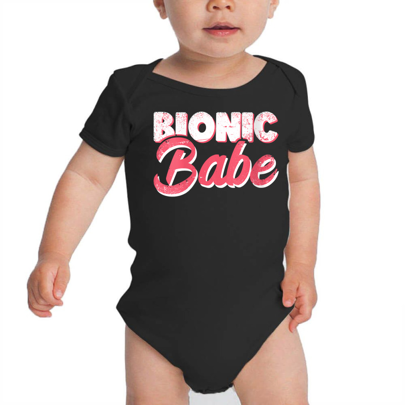 Womens Bionic Babe Knee Hip Replacement Surgery Funny Bionic Babe V Ne Baby Bodysuit by lissuttie | Artistshot