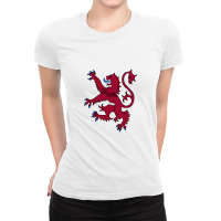 Lion Rampant Of Scotland, Royal Banner, Royal Arms, Scottish Pride Ladies Fitted T-shirt | Artistshot