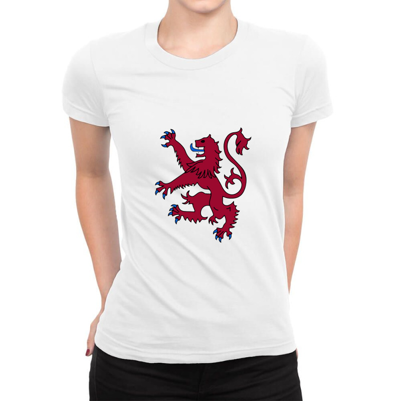 Lion Rampant Of Scotland, Royal Banner, Royal Arms, Scottish Pride Ladies Fitted T-Shirt by yaktubu | Artistshot