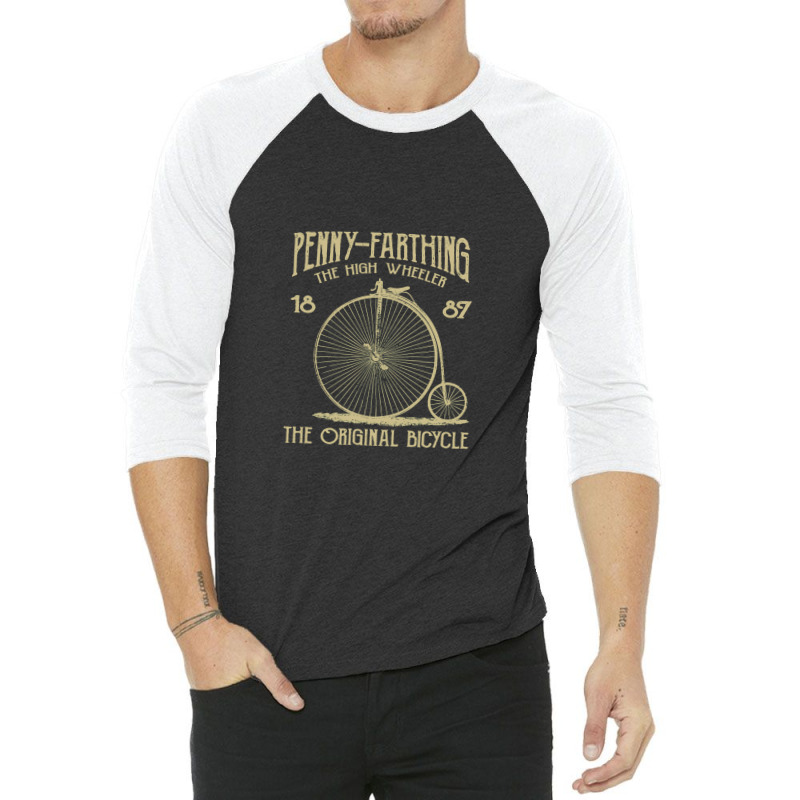 Penny Farthing   The Original Bicycle, Vintage Retro 3/4 Sleeve Shirt | Artistshot