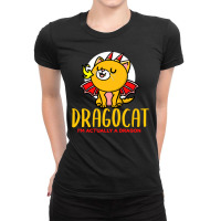 Cat Kitty Dragon Cat Cute Black Cat Ladies Fitted T-shirt | Artistshot