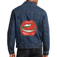 Sexy Tongue Licking Its Lips Men Denim Jacket | Artistshot