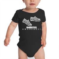 Diabetes Awareness T  Shirt Diabetes Awareness Shoes Ribbon Walk For A Baby Bodysuit | Artistshot