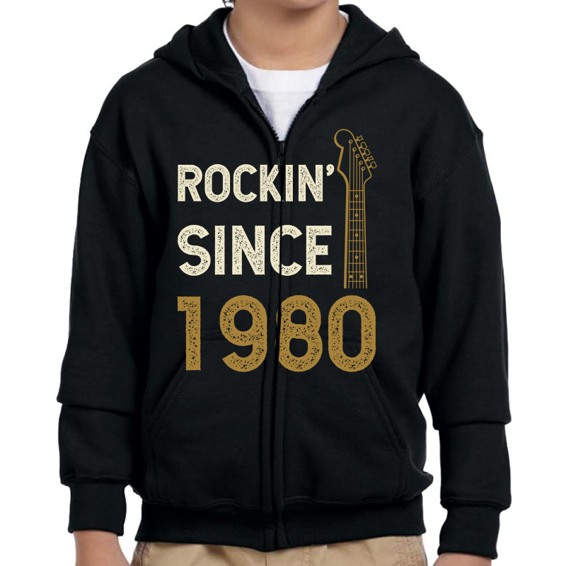 Gift For 40 Year Old: Classic Rock 1980 40th Birthday Youth Zipper Hoodie | Artistshot