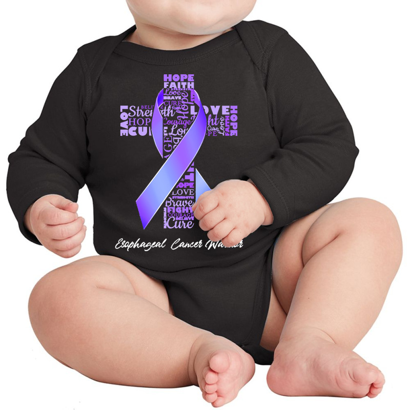 Esophageal Cancer T Shirtfaith Hope Love Esophageal Cancer Warrior T S Long Sleeve Baby Bodysuit by rico96716 | Artistshot