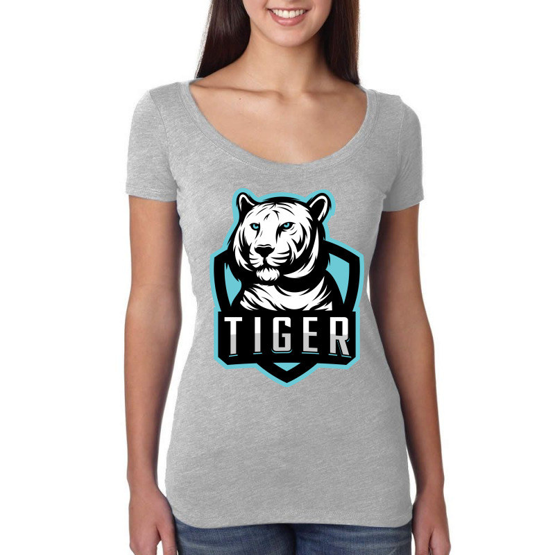 Tiger Head Vector Women's Triblend Scoop T-shirt by Chiks | Artistshot