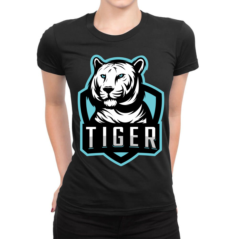 Tiger Head Vector Ladies Fitted T-Shirt by Chiks | Artistshot