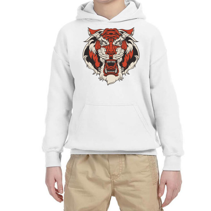 Tiger Head Vector Youth Hoodie | Artistshot