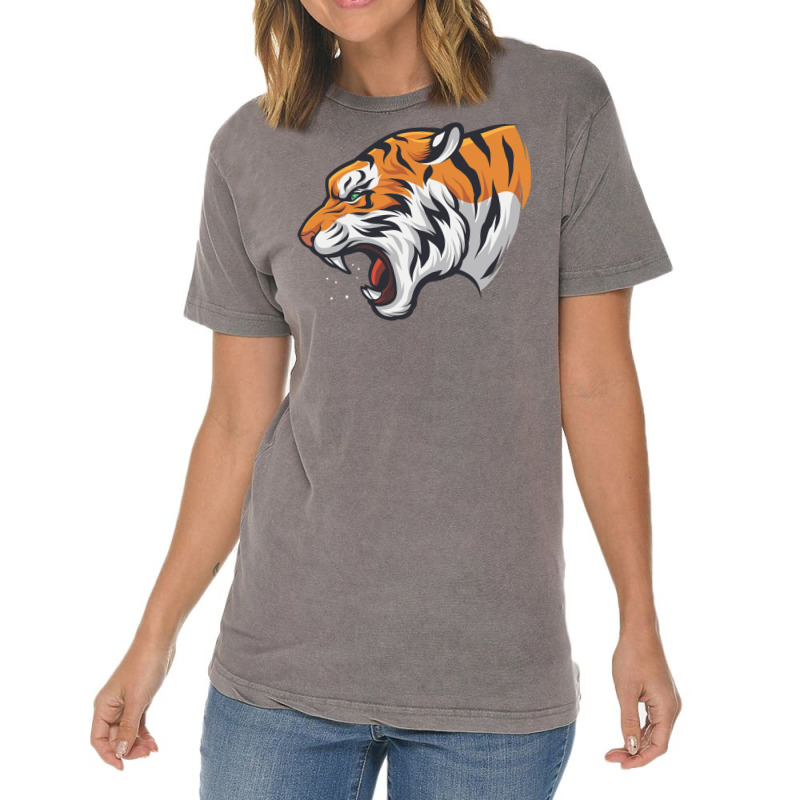 Tiger Head Vector Vintage T-shirt | Artistshot