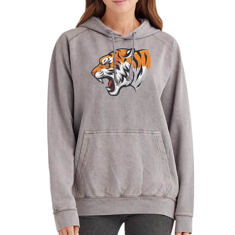 Tiger Head Vector Vintage Hoodie | Artistshot