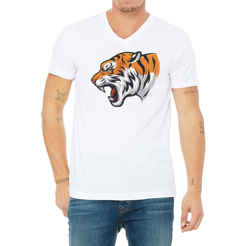 Tiger Head Vector V-neck Tee | Artistshot