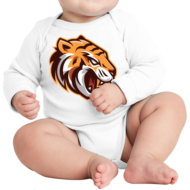 Tiger Head Vector Long Sleeve Baby Bodysuit | Artistshot