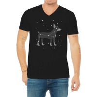 Dog Miniature Pinscher Constellation Puppy Animal V-neck Tee | Artistshot