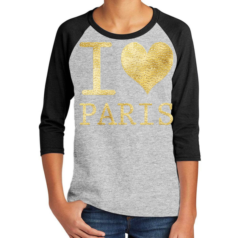 I Love Paris Youth 3/4 Sleeve by Chiks | Artistshot