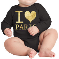 I Love Paris Long Sleeve Baby Bodysuit | Artistshot