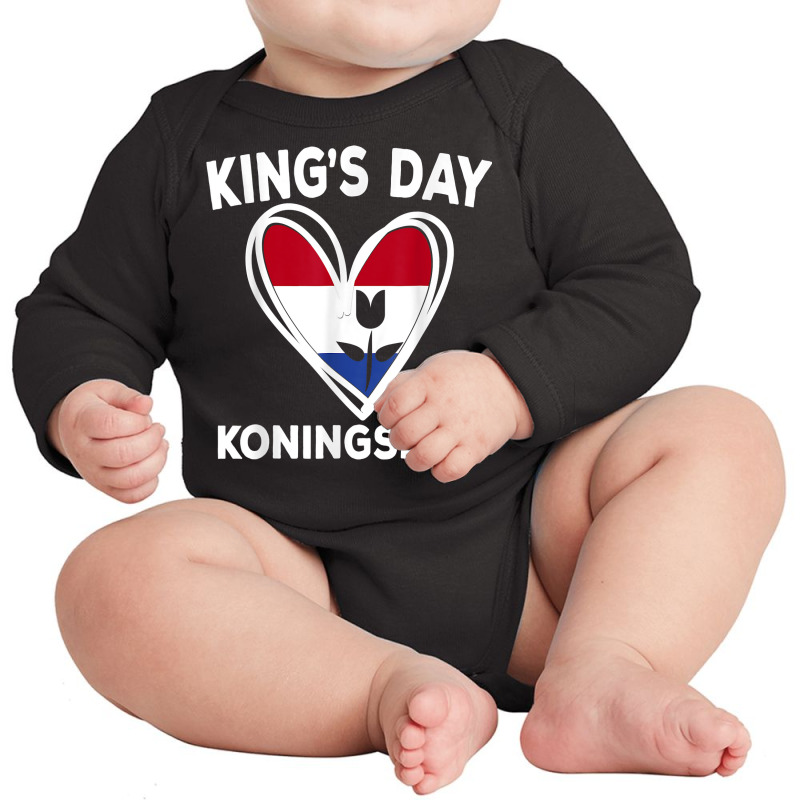 Koningsdag Netherlands 2022 Tulip Heart Kings Day Amsterdam T Shirt Long Sleeve Baby Bodysuit by kadejahdomenick | Artistshot