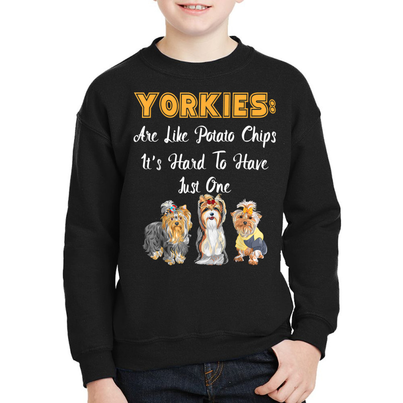 Yorkies Are Like Potato Chips Funny Yorkshire Terrier Gift T Shirt Youth Sweatshirt by lissuttie | Artistshot