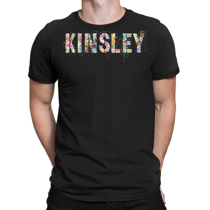 First Name Kinsley Flowery Girl Custom Flowers Birthday T Shirt T-shirt | Artistshot
