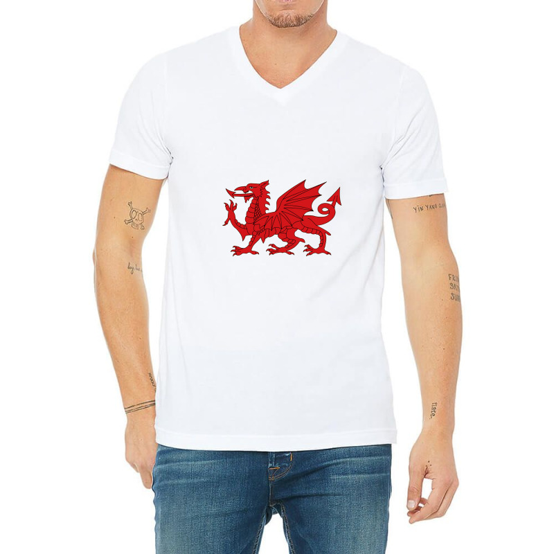 Welsh Red Dragon, Welsh Prides, From Flag Of Wales   Dragon V-neck Tee | Artistshot