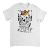 Yorkshire Terrier Dog Wearing Crown T Shirt Classic T-shirt | Artistshot