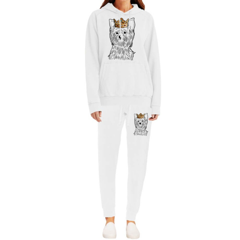 Yorkshire Terrier Dog Wearing Crown T Shirt Hoodie & Jogger set by oluwafemimccullers | Artistshot