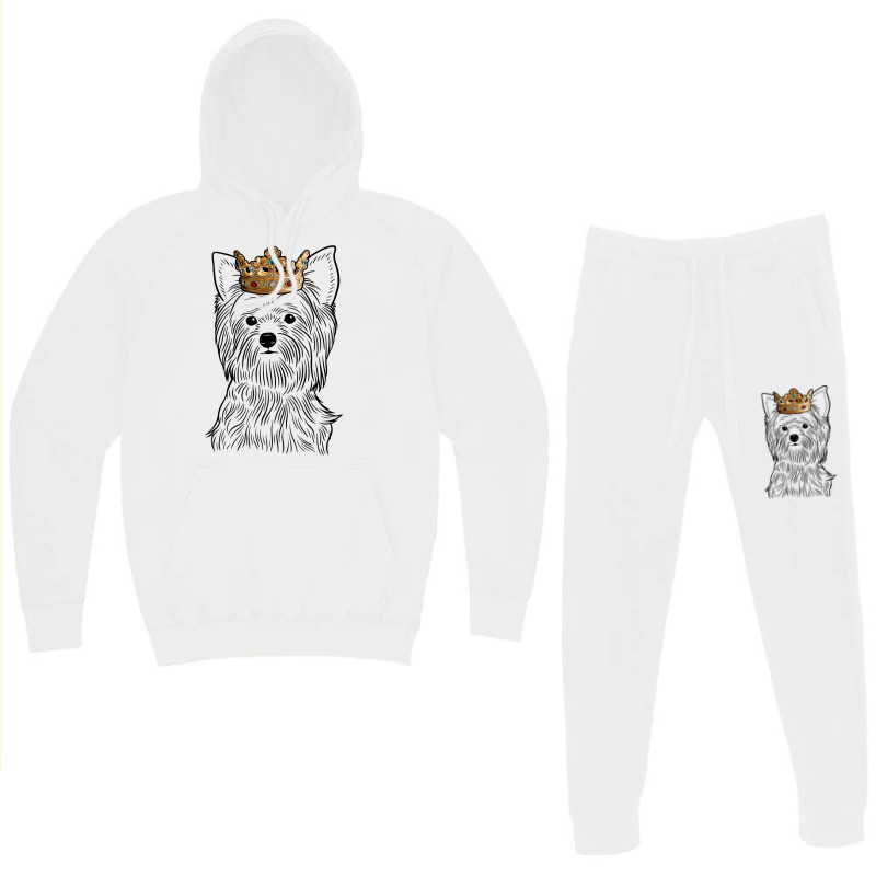 Yorkshire Terrier Dog Wearing Crown T Shirt Hoodie & Jogger set by oluwafemimccullers | Artistshot