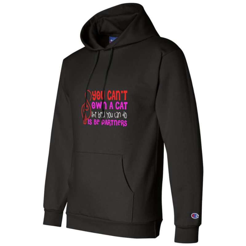 You Can't Own A Cat The Best You Can Do Is Be Partners Champion Hoodie | Artistshot