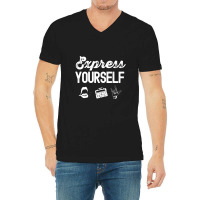 Express Yourself Advocate Slp Parent Aac Neurodiversity V-neck Tee | Artistshot