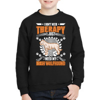 Irish Wolfhound T  Shirt Irish Wolfhound Therapy T  Shirt Youth Sweatshirt | Artistshot