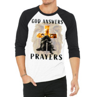 God Jesus Answers Prayers Warrior Men Christian Lion Graphic T Shirt 3/4 Sleeve Shirt | Artistshot