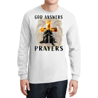 God Jesus Answers Prayers Warrior Men Christian Lion Graphic T Shirt Long Sleeve Shirts | Artistshot