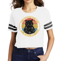 I Like Tattoos And Cats And Maybe 3 People Black Cat T Shirt Scorecard Crop Tee | Artistshot