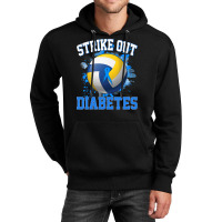 Volleyball Sport Lover Strike Out Diabetes Awareness Volleyball Fighte Unisex Hoodie | Artistshot