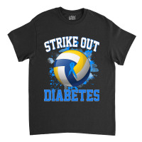 Volleyball Sport Lover Strike Out Diabetes Awareness Volleyball Fighte Classic T-shirt | Artistshot