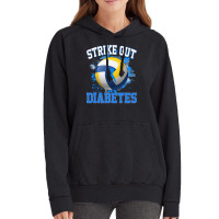 Volleyball Sport Lover Strike Out Diabetes Awareness Volleyball Fighte Vintage Hoodie | Artistshot